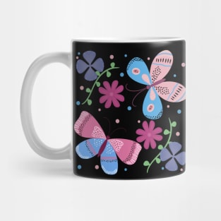 Pink and Blue Butterflies Mug